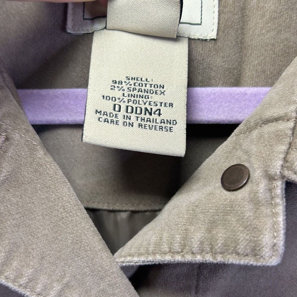 LL Bean Trucker Jacket Velour Women’s Small Tan Lined - Picture 3 of 8